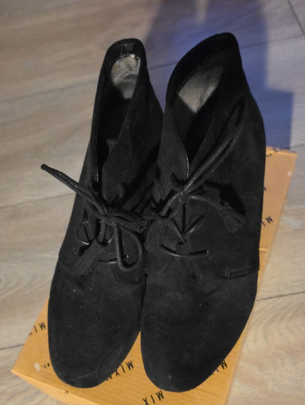 Dr. Scholl's Black Wedge Lace-Up Booties